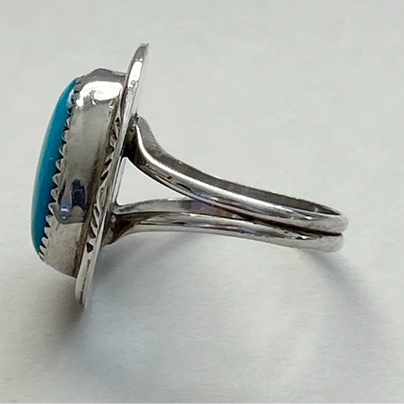 Vintage Clayton Tom Navajo Turquoise Sterling Silver Ring - Picture 11 of 15